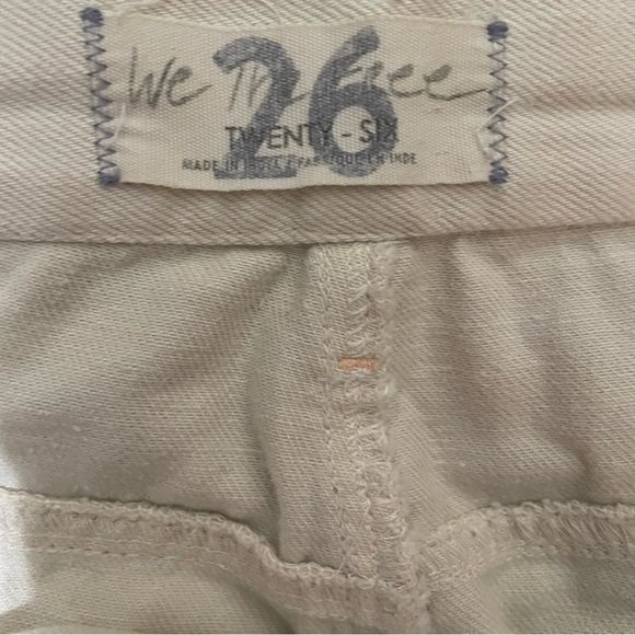 Free People Sunnies Patched Boyfriend Jeans Ivory Size 26 - Picture 10 of 12